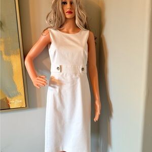 Elegant Ann Taylor White Sleeveless Dress!